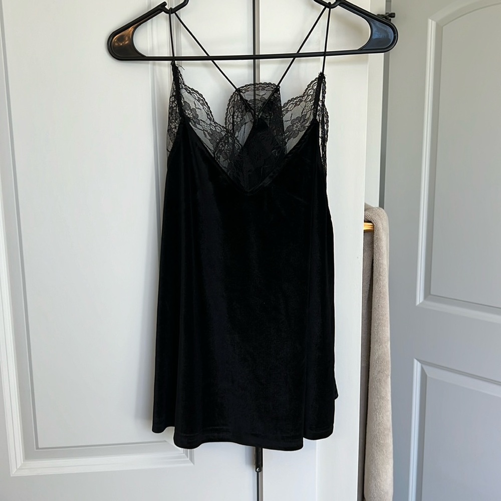 Black Velvet & Lace Tank